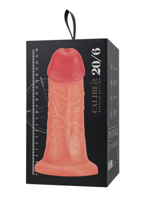 Realistic dildo Caliber 20/6 , PVC, flesh, length 20cm, diameter 6cm Caliber by RealStick