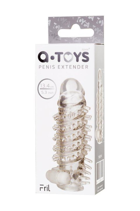 Sleeve TOYFA A-Toys Fril, with vibro bullet, TPR, transparent, 13,4 cm A-Toys