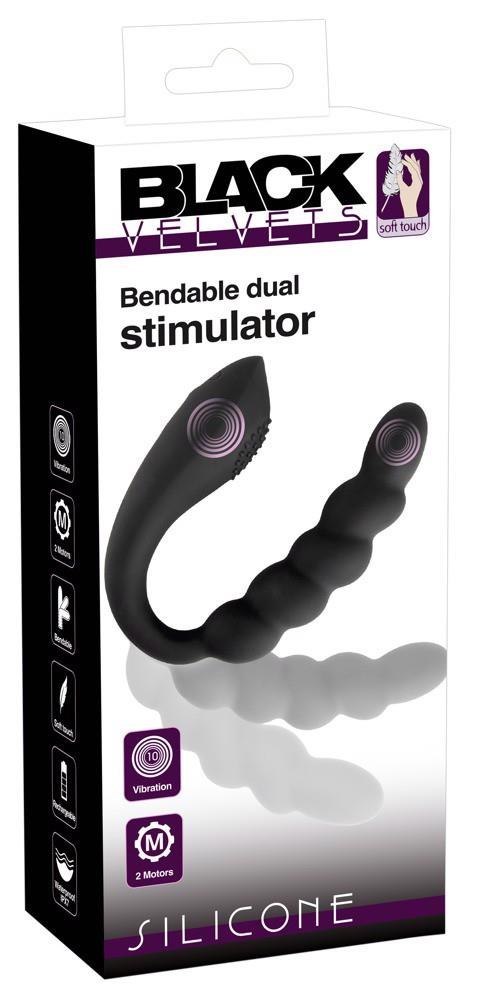 BV Bendable Dual Stimulator Black Velvets