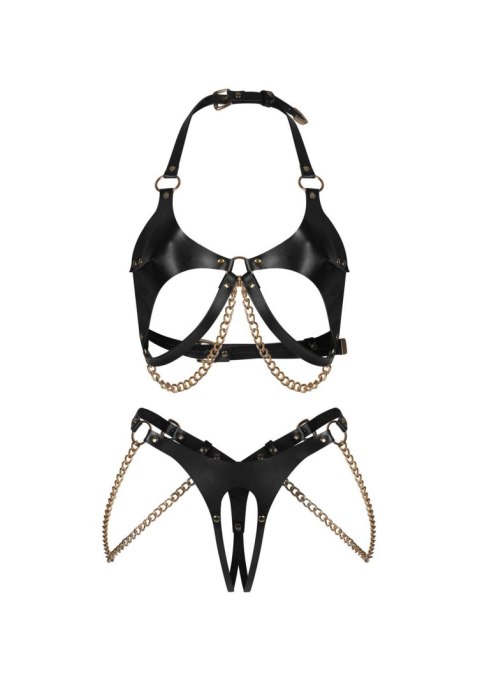 Anyya Black komplet 2-częściowy otwarty S/M/L Obsessive