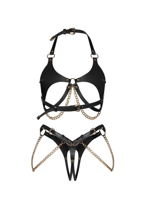 Anyya Black komplet 2-częściowy otwarty S/M/L Obsessive