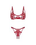 Luise Sublim Red komplet 2-częściowy otwarty L/XL Obsessive