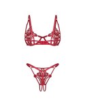 Luise Sublim Red komplet 2-częściowy otwarty S/M Obsessive