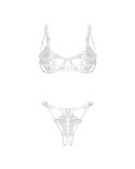 Luise Sublim White komplet 2-częściowy otwarty S/M Obsessive