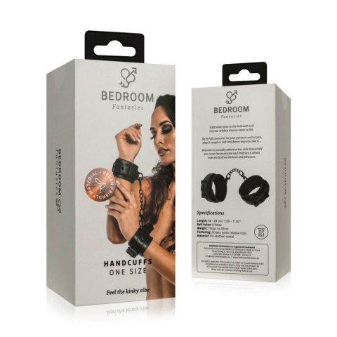 Bedroom Fantasies - Faux Leather Handcuffs Black Bedroom Fantasies