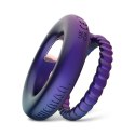 Hueman - Jupiter Vibrating Cock and Ball Ring - Purple Hueman