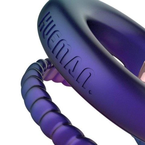 Hueman - Jupiter Vibrating Cock and Ball Ring - Purple Hueman