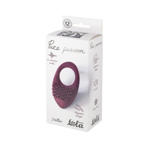 Rechargeable Vibro cockring Pure Passion Stellar Wine Red Lola Games Pure Passion