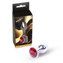 Korek biżuteria analna Jewellery Silver PLUG- Red MyLove Toys