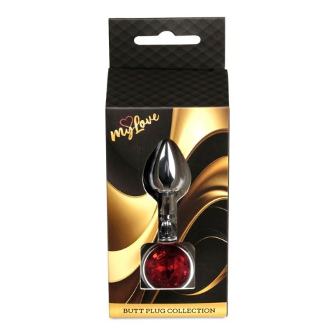 Korek biżuteria analna Jewellery Silver PLUG- Red MyLove Toys