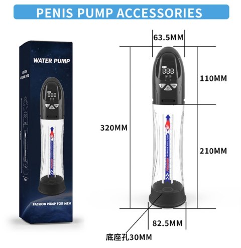 Pompka- PASSION PUMP, PREMIUM RECHARGEABLE AUTOMATIC WATERPROOF LCD PUMP B - Series Power