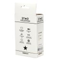 Star Collection - Black Silicone Anal Plug M - Light Blue Stone Star Collection
