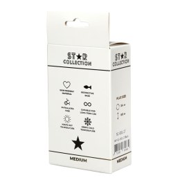 Star Collection - Black Silicone Anal Plug M - Pink Stone Star Collection