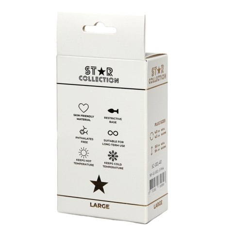 Star Collection - Pink Silicone Anal Plug L - Light Pink Stone Star Collection