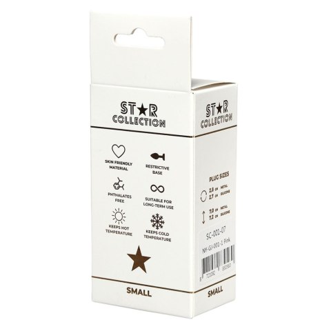 Star Collection - Pink Silicone Anal Plug S - Light Pink Stone Star Collection