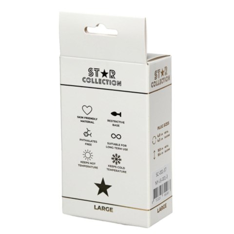 Star Collection - Silver Metal Anal Plug L - Pink Stone Star Collection