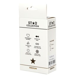 Star Collection - Silver Metal Anal Plug M - Light Pink Stone Star Collection
