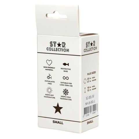 Star Collection - Silver Metal Anal Plug S - Clear Stone Star Collection