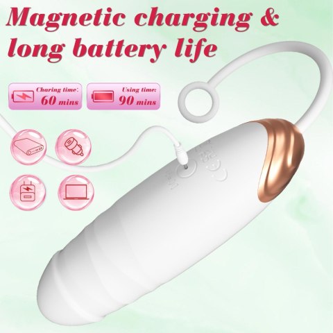 Vibrating Silicone Love EGG USB 7 vibration and thrust functions / Remote control White B - Series Fox