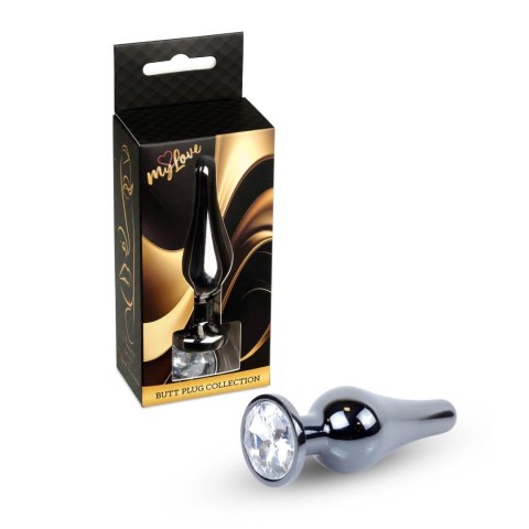 MyLove Toys - Jewellery Dark Silver BUTT PLUG- Clear MyLove Toys