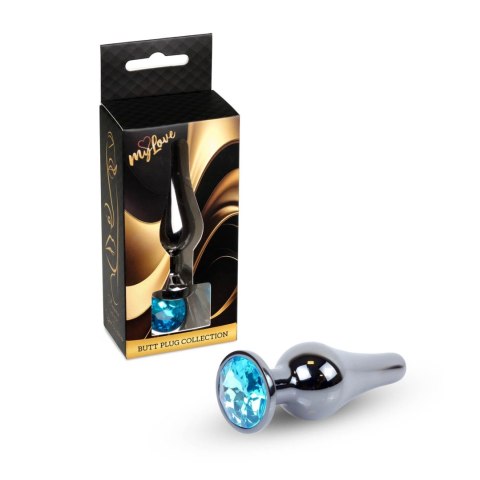 MyLove Toys - Jewellery Dark Silver BUTT PLUG- Light Blue MyLove Toys