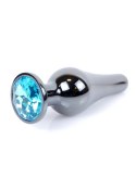 MyLove Toys - Jewellery Dark Silver BUTT PLUG- Light Blue MyLove Toys