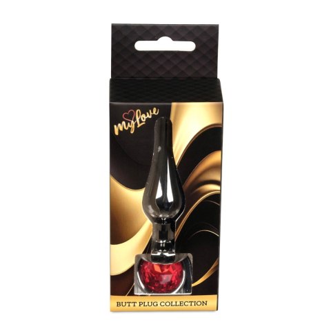 MyLove Toys - Jewellery Dark Silver BUTT PLUG- Red MyLove Toys