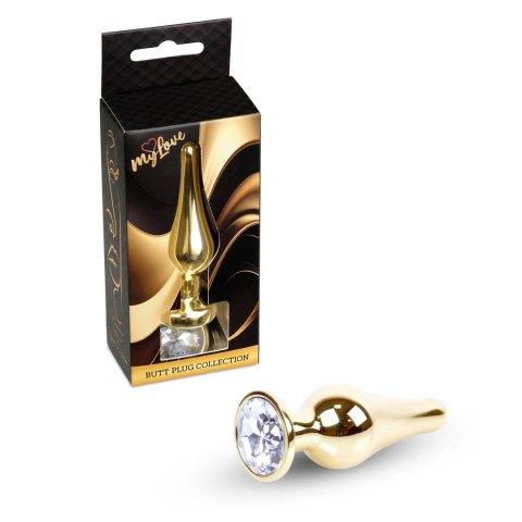 MyLove Toys - Jewellery Gold BUTT PLUG- Clear MyLove Toys