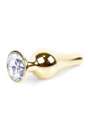 MyLove Toys - Jewellery Gold BUTT PLUG- Clear MyLove Toys
