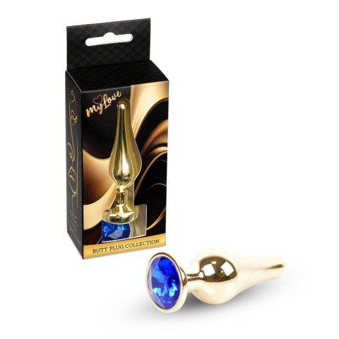 MyLove Toys - Jewellery Gold BUTT PLUG- Dark Blue MyLove Toys