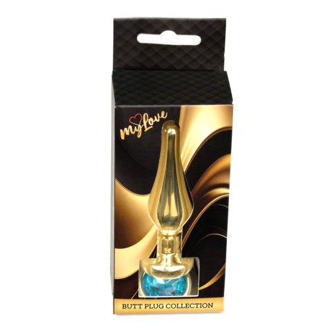 MyLove Toys - Jewellery Gold BUTT PLUG- Light Blue MyLove Toys