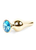 MyLove Toys - Jewellery Gold BUTT PLUG- Light Blue MyLove Toys