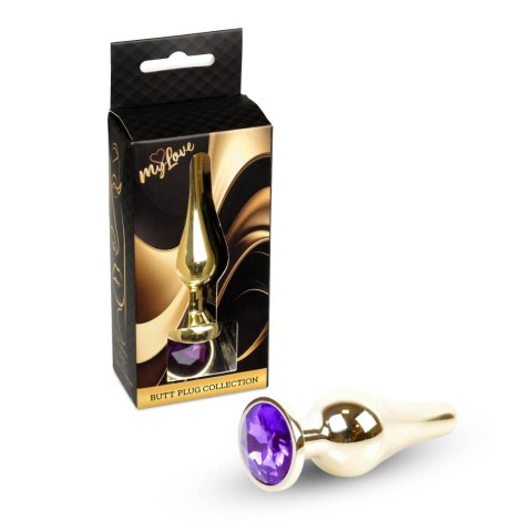MyLove Toys - Jewellery Gold BUTT PLUG- Purple MyLove Toys