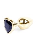 MyLove Toys - Jewellery Gold Heart PLUG- Black MyLove Toys