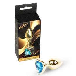 MyLove Toys - Jewellery Gold Heart PLUG- Light Blue MyLove Toys