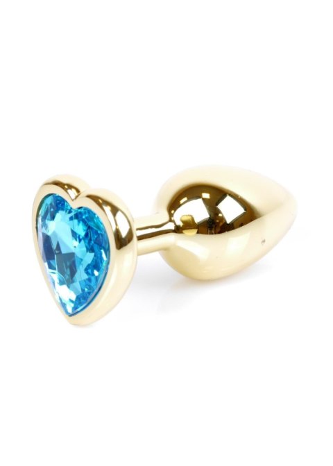 MyLove Toys - Jewellery Gold Heart PLUG- Light Blue MyLove Toys