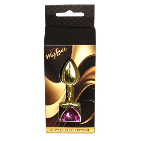 MyLove Toys - Jewellery Gold Heart PLUG- Pink MyLove Toys