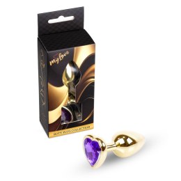 MyLove Toys - Jewellery Gold Heart PLUG- Purple MyLove Toys