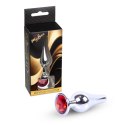 MyLove Toys - Jewellery Silver BUTT PLUG- Red MyLove Toys