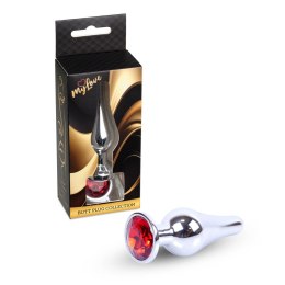 Korek analny - Jewellery Silver BUTT PLUG- Red MyLove Toys