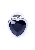 MyLove Toys - Jewellery Silver Heart PLUG- Black MyLove Toys