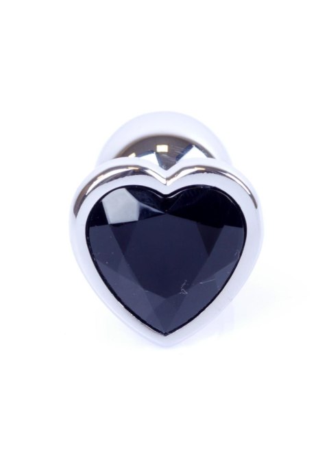 MyLove Toys - Jewellery Silver Heart PLUG- Black MyLove Toys