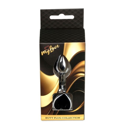 MyLove Toys - Jewellery Silver Heart PLUG- Black MyLove Toys