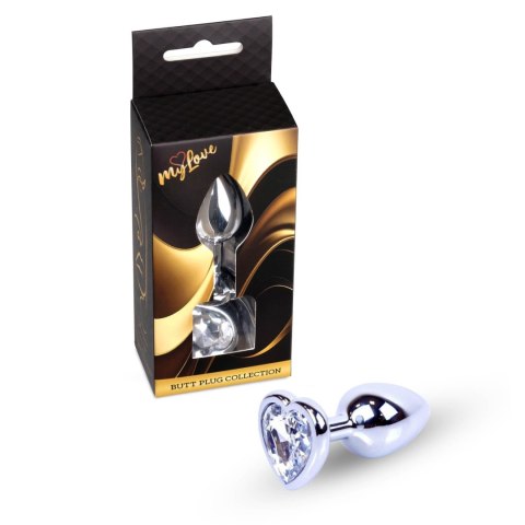 MyLove Toys - Jewellery Silver Heart PLUG- Clear MyLove Toys