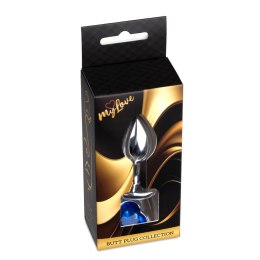 MyLove Toys - Jewellery Silver Heart PLUG- Dark Blue MyLove Toys