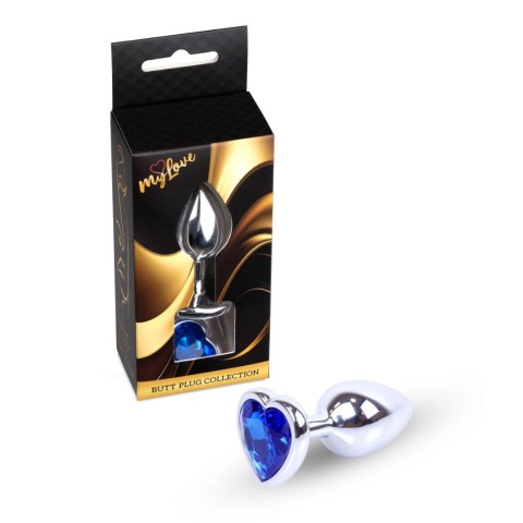 MyLove Toys - Jewellery Silver Heart PLUG- Dark Blue MyLove Toys