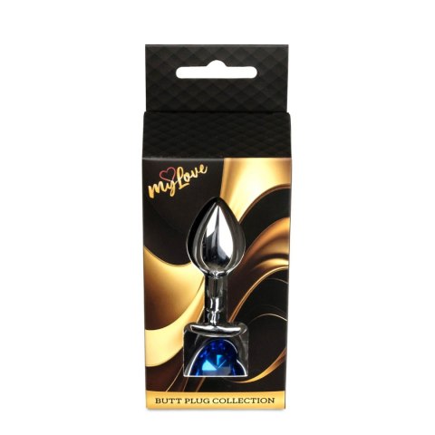 MyLove Toys - Jewellery Silver Heart PLUG- Dark Blue MyLove Toys