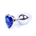 MyLove Toys - Jewellery Silver Heart PLUG- Dark Blue MyLove Toys
