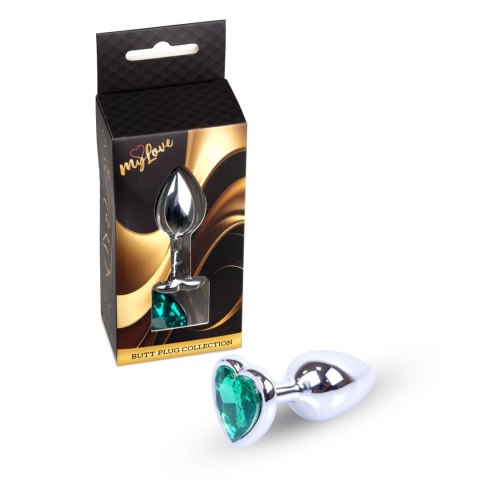MyLove Toys - Jewellery Silver Heart PLUG- Green MyLove Toys