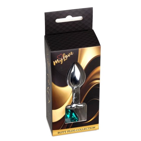 MyLove Toys - Jewellery Silver Heart PLUG- Green MyLove Toys